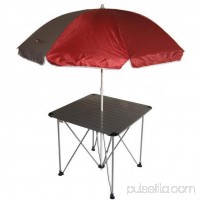 27.5" Aluminum Roll Slate Graphite Grey Table with Umbrella   556308229